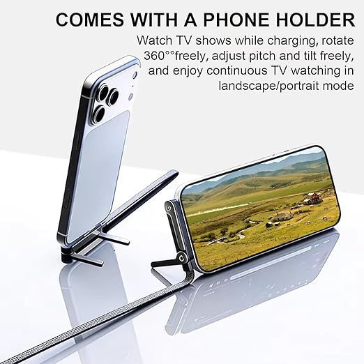 Câble USB-C Charge Rapide 240W avec Support de Téléphone Pliable