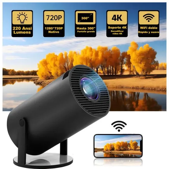 Mini Projecteur Portable HY300 PRO 4K Black
