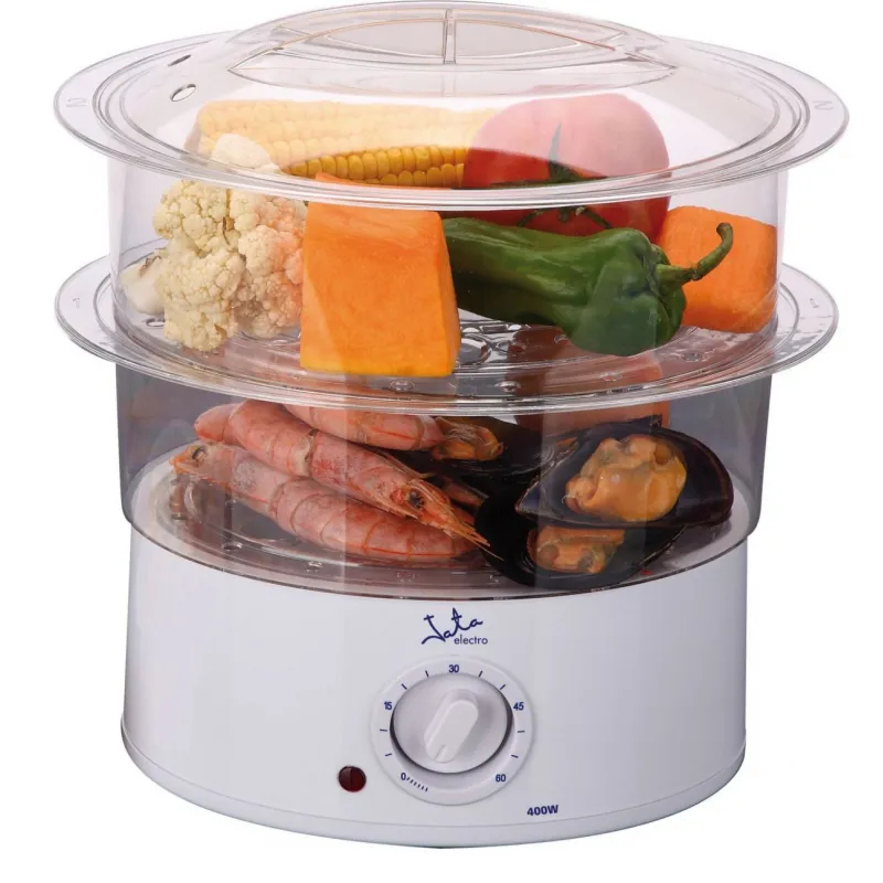 Jata Steam Cooking 3.5L Two Transparent Stackable Baskets 400W Cv200