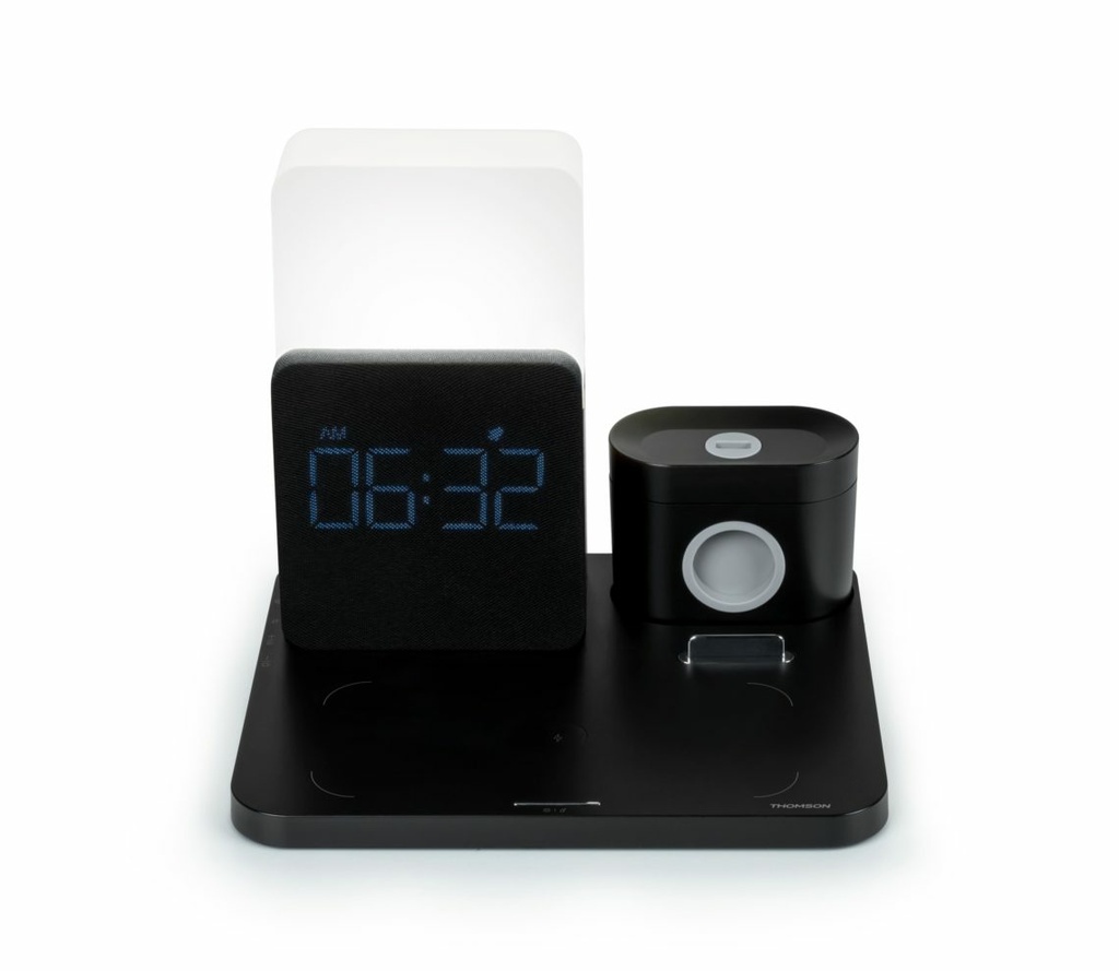 Thomson Alarm Clock With Wireless Charging Station And Night Light Cl800I