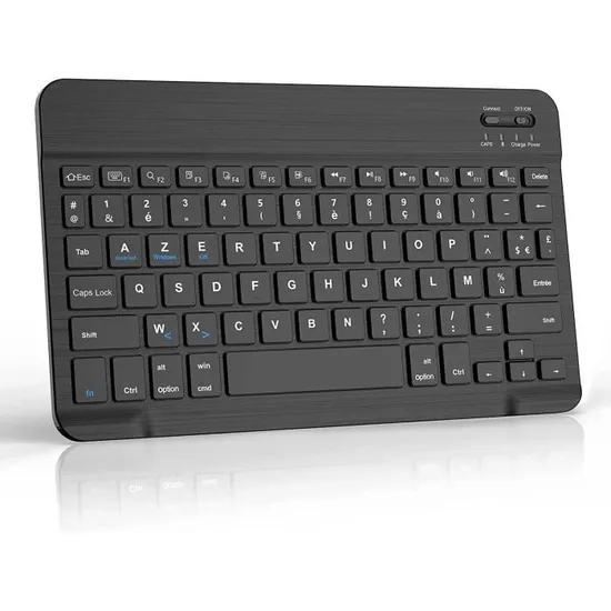 Clavier Sans Fil Bluetooth – AZERTY avec étui support Black