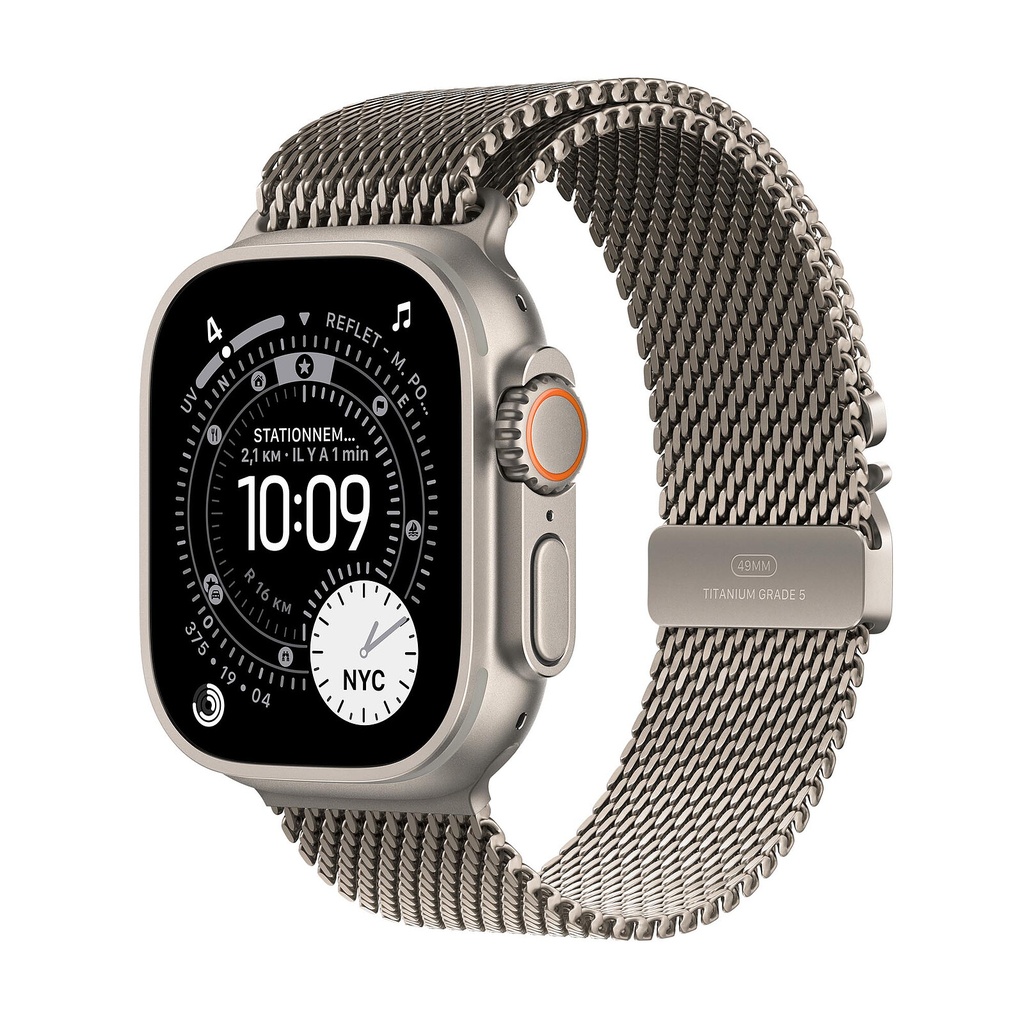 Apple Watch Ultra 3 (2025) 5G 49mm Natural Titanium Case with Natural Titanium Milanese Loop M Natural