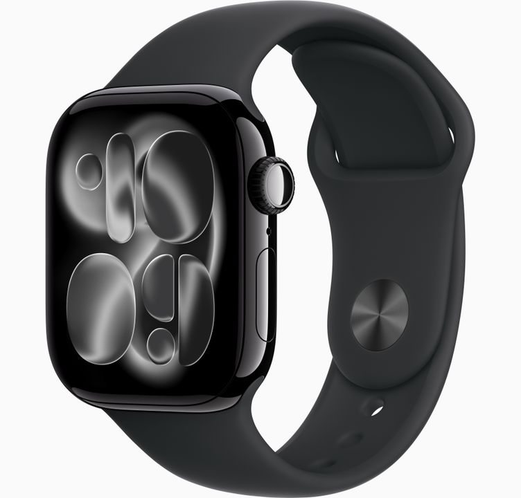 Apple Watch Series 11 (2025) GPS 42mm Jet Black Aluminium Case with Black Sport Band S/M Black