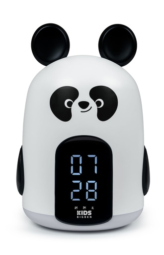 Bigben Kids Alarm Clock With Night Light With Three Black And White Panda Sounds Rkidspanda