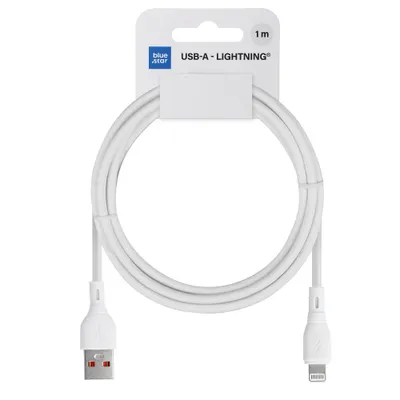 Câble pour iPhone USB A/Lightning 2.4A Blanc 1m BlueStar