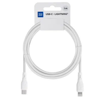 Câble pour iPhone Type C/Lightning 2.4A 27w Blanc 1m BlueStar
