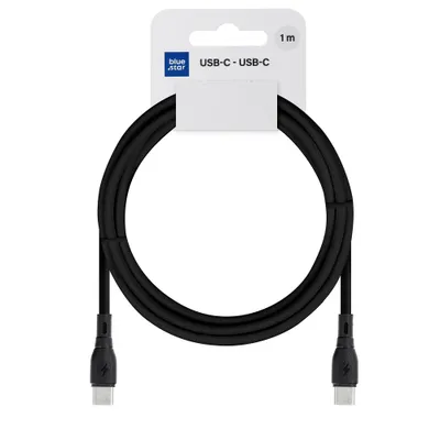 Câble Type C/Type C 3A 60W Black 1m BlueStar