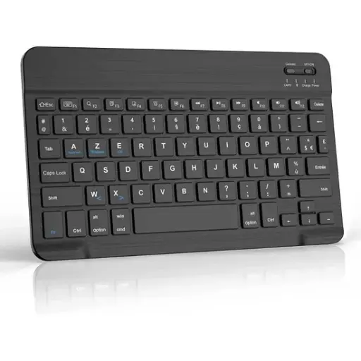 Clavier Sans Fil Bluetooth – AZERTY avec étui support Black