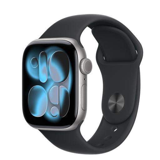 Apple Watch Series 11 (2025) GPS 46mm Space Grey Aluminium Case with Sport Band S/M Black
