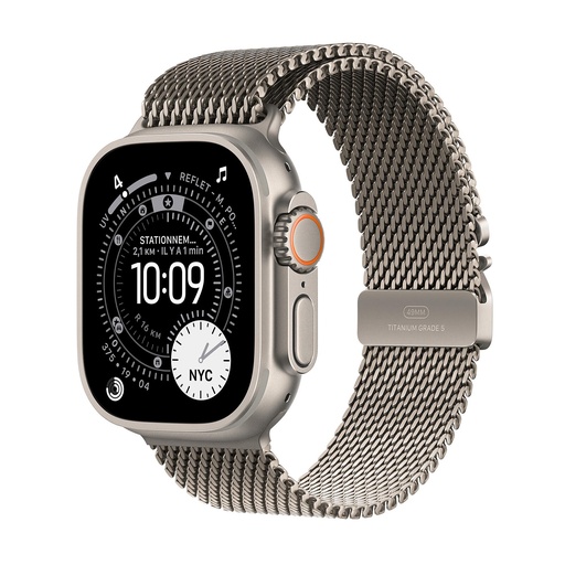 Apple Watch Ultra 3 (2025) 5G 49mm Natural Titanium Case with Natural Titanium Milanese Loop M Natural